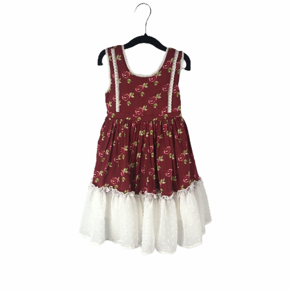 SweetHoney Red Floral Girls Dress Size 6
